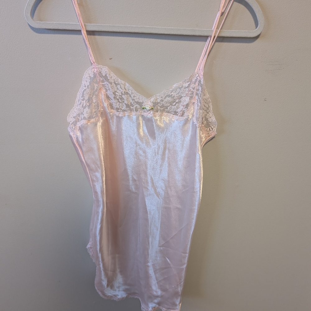 Vintage Victoria's Secret Blush Satin Lace Camisole